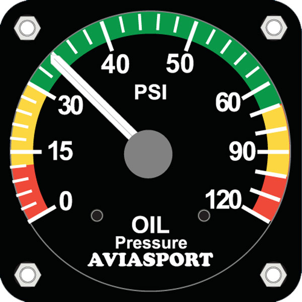 Aviasport 2-1/4 Oil Pressure Gauge 0-120 PSI VDO