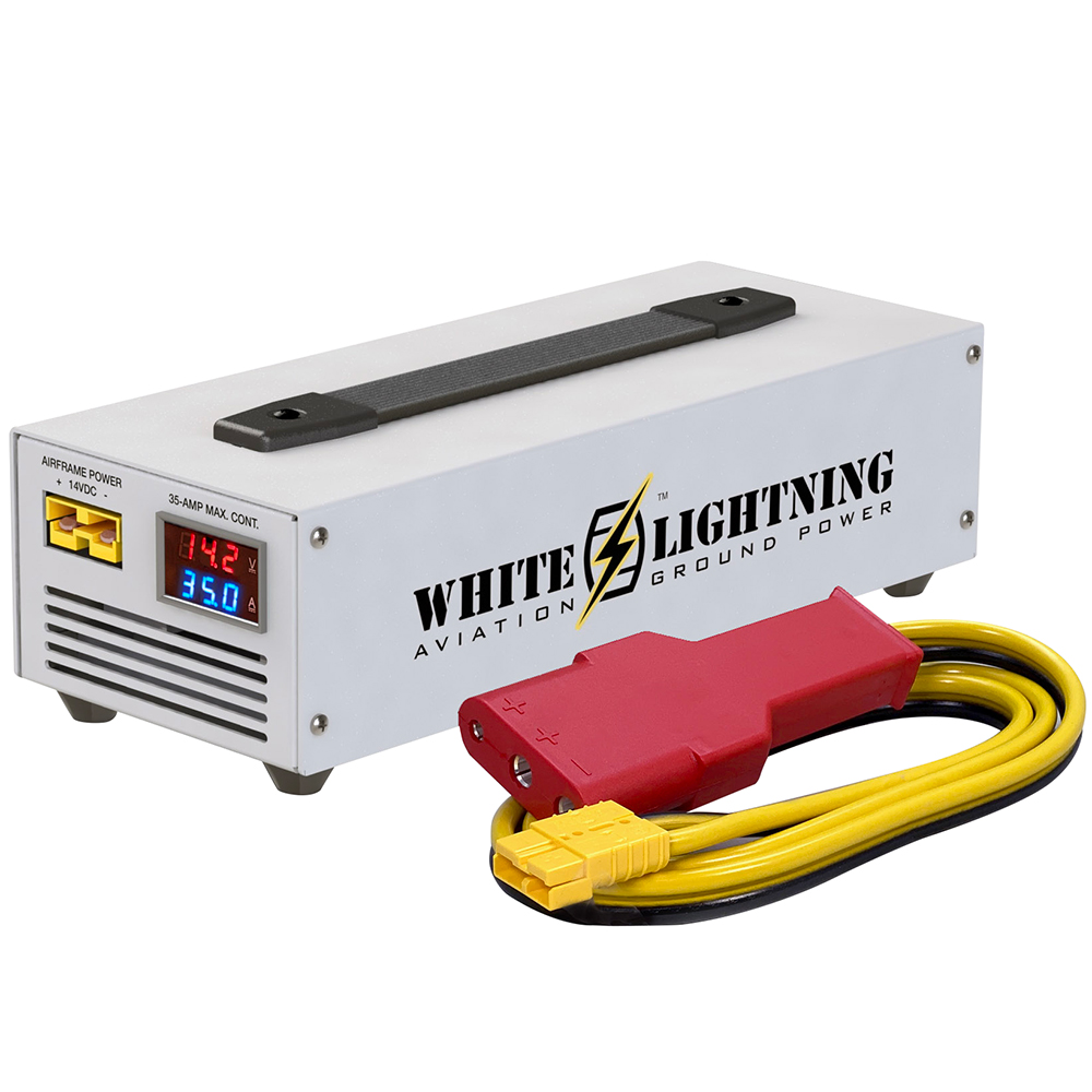 White Lightning M1435P 14V Mini GPU For Certified Aircraft With Piper Plug