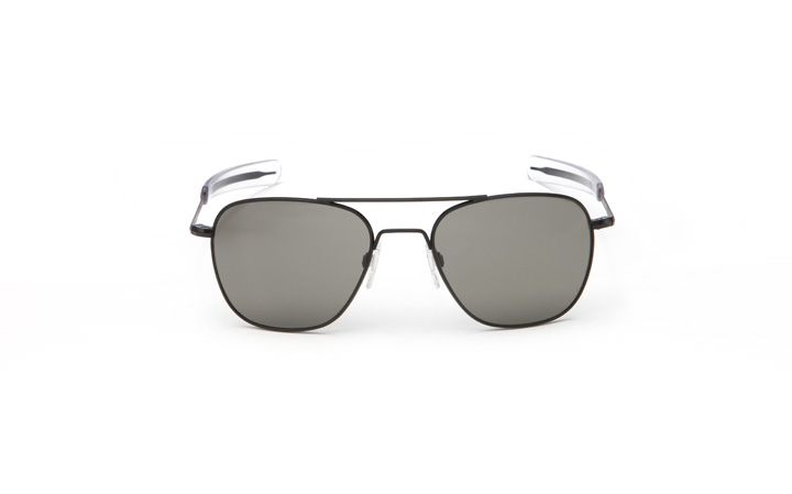 Randolph Aviator Sunglasses - 58MM Black Bayonet Temple Grey Ar Lens