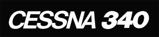 Cessna 340 Decal-Blk & White