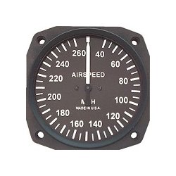 UMA 3-1/8 Airspeed Indicator Dual Scale 240 Knots TSO