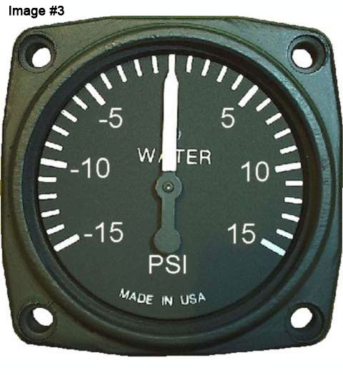 UMA 2-1/4 Mechanical Water Pressure Gauge -15 - 15 PSI Non-TSO