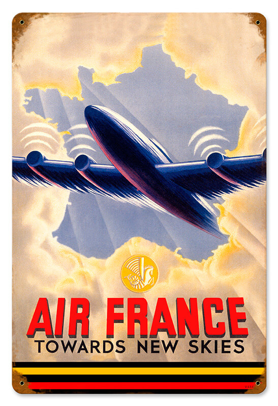 Air France Metal Sign 12X18