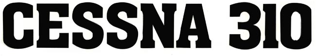 Cessna 310 Decal - Black