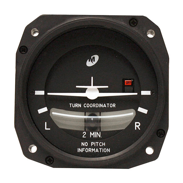Mid-Continent Instruments and Avionics Turn Coordinator 11-32V Lit 28V 3P Brushless 1394T100-3B