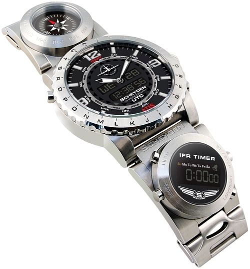 Scheyden True Aviator Steam Gauge Natural Ss