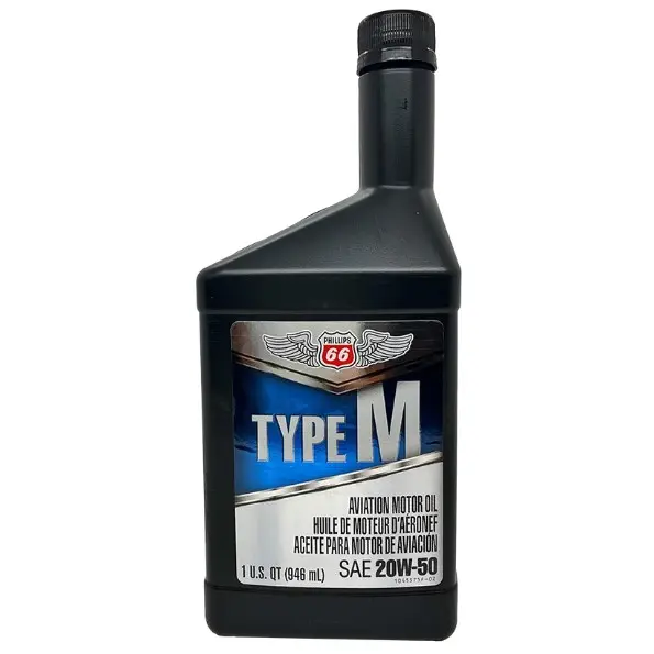 Phillips 66 Oil Type M Aviation 20W-50 - Case Of 12 Quarts