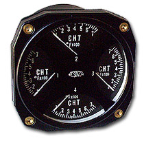 Westach 3-1/8 Square Quad CHT Gauge 100-700F 3AQ1 Non-TSO