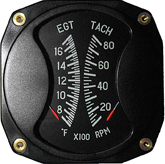 SWIFT 3-1/8" TACHOMETER / EGT 1000-8000RPM / 700-1700F