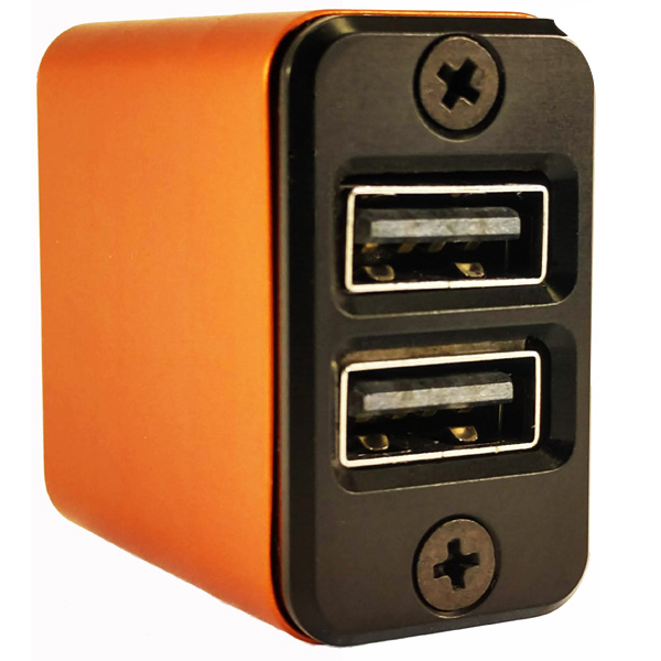 SPT Dual USB Smart Charge Black Annodized Face Plate