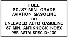 80/87 Min Grade Aviation Gasoline
