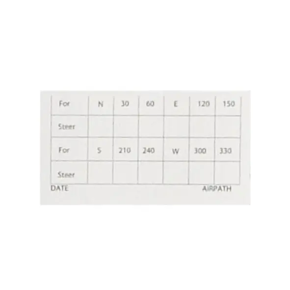 Airpath Spare Compass Deviation Card C23-807
