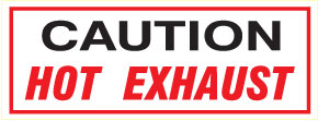 Caution Hot Exhaust Decal