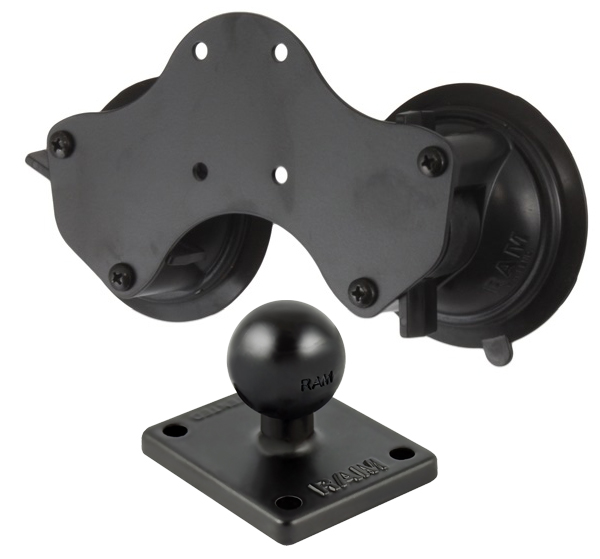 RAM Double Suction Cup Base With Round Adapter Kit