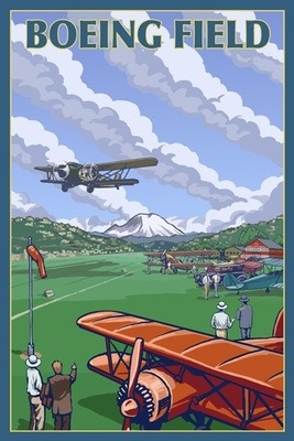 Postcard Boeing Field