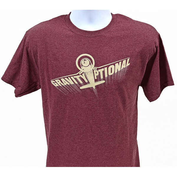 GRVTY OPTNL TSHIRT HEATHER MAROON LG