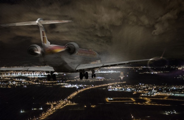 Jose Ocana Art Rainy Landing Print 54X36