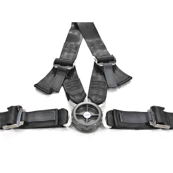 Crew 4-Pt Rotary Assembly Permanent Left Locking Side Adjusters On Harness & Lap Belt Gray