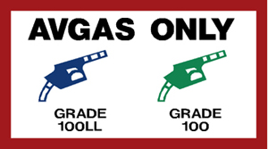 Avgas Only Placard