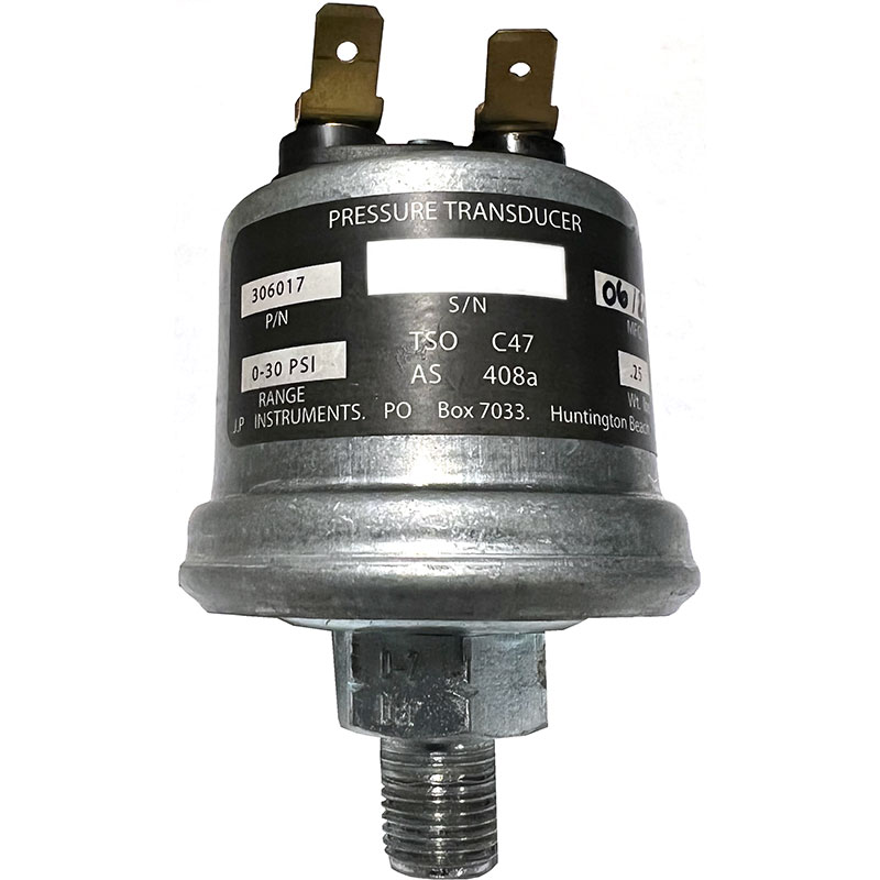 J.P. Instruments EDM Fuel Pressure Inject Sensor 1/8NPT 5-32PSI TSO