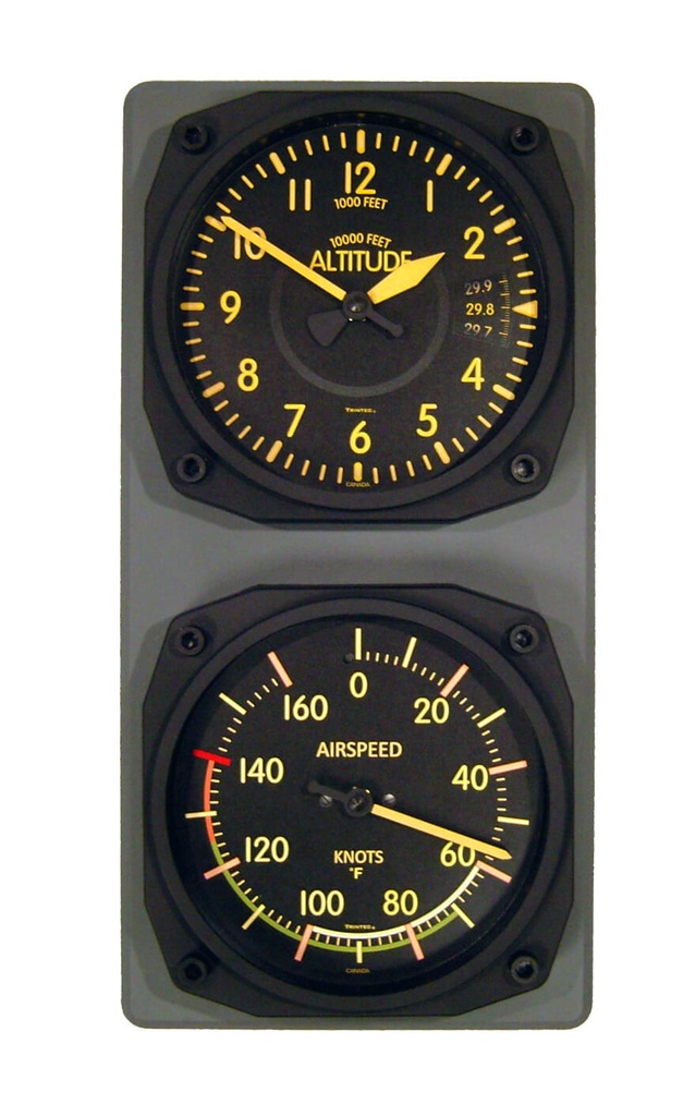 Vintage Airspeed Therm Altimeter Clock
