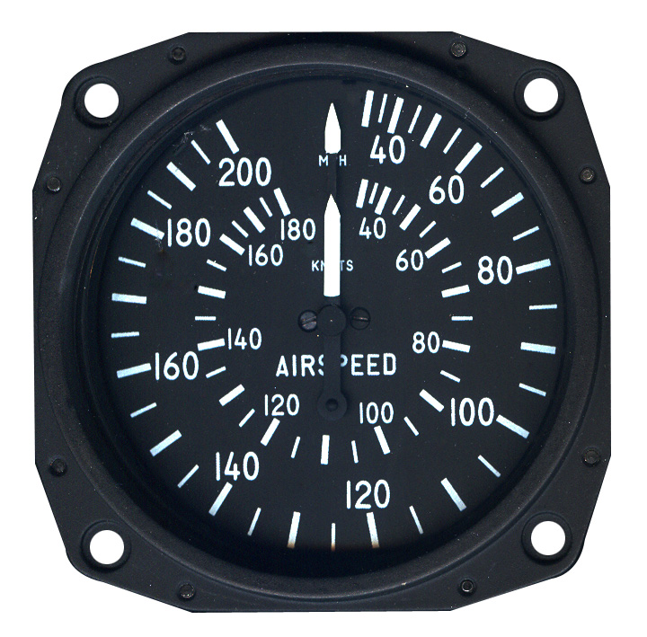 Skysports Non-TSO 3-1/8 Airspeed Indicator 30-200 MPH 30-180 Knt