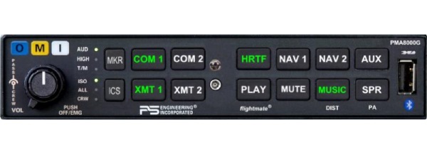 PS Engineering 8000G Audio Panel 6 Place Without Marker Beacon