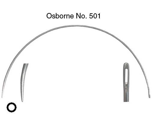 Rib Stitch Needle 3 Curved Round Point - Light