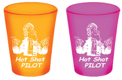 Hot Shot Pilot Frosted Neon Pink Shot Glass