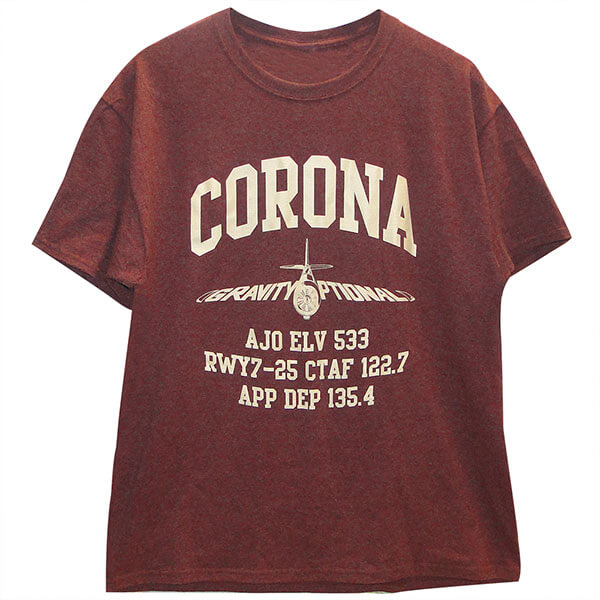 Corona Airport Tshirt Lg Navy/Cream Graphics