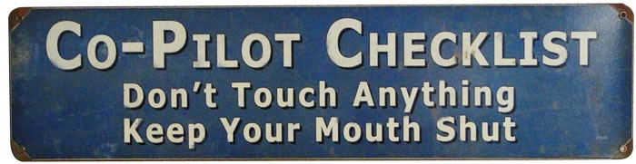 Co Pilot Checklist Metal Sign