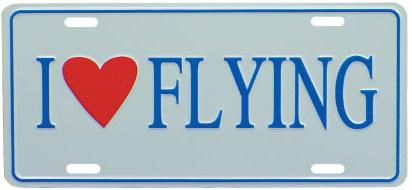 I Love Flying License Plate