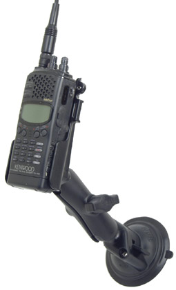 RAM Suction Holder For Handheld Radios With Belt Clips