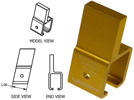 MC0700645-3 Left Seat Roller Housing For Cessna