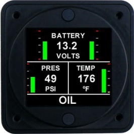 Aerospace Logic Oil Pressure And Temperature Kit With Voltmeter OPT200Vk