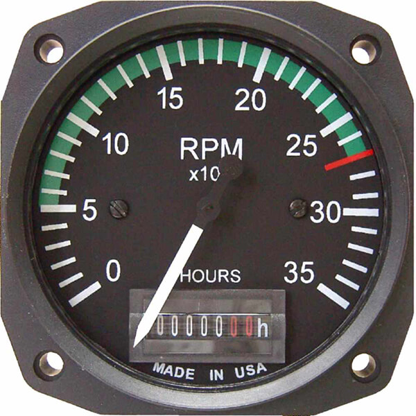 UMA 3-1/8 Electric Tachometer 0-3500 RPM With MarkinGS TSO Without Hourmeter