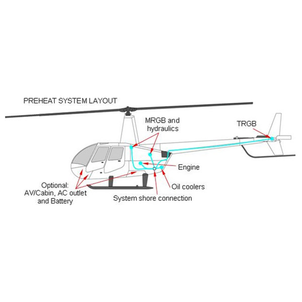 Tanis Helicopter Preheat Kit R44 With Adhesive 115V TA2778-1