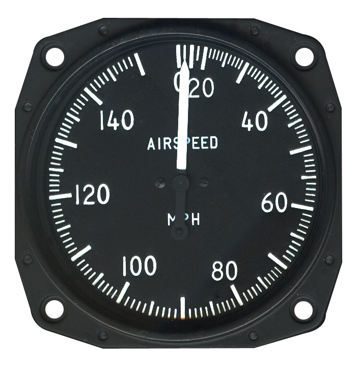 Skysports Non-TSO 3-1/8 Airspeed Indicator 20-150 MPH Dense Scale