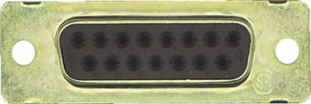 15 Pin Gold Female Sub-D Crimp Connector