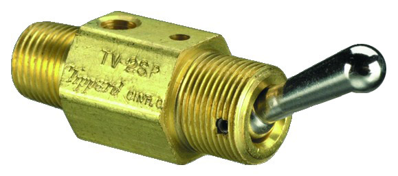 2 Way Toggle Valve 1/8 NPT Male Inlet Np Steel Toggle