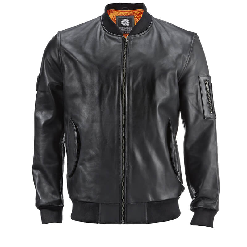 FLIGHT OUTFITTERS LEATHER MA-1 JACKET SMALL