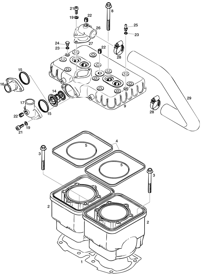 ROTAX 922-025 WATER OUTLET SOCKET