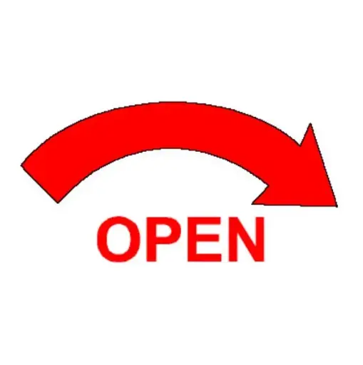 [RX1-09-43903] Open Arrow Decal Clock-Wise Red