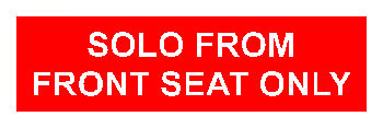 [RX1-09-43907] Solo Seating Placards (Rear)