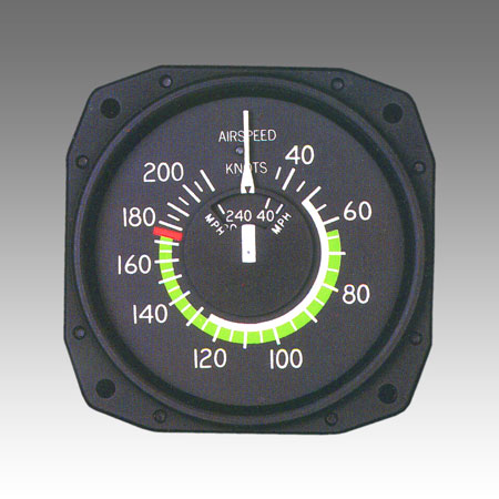 [RX1-10-05160] Sigma-Tek 3-1/8 Restrained Airspeed 40-250Mph 40-200Knt Lit