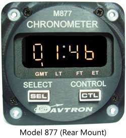 [RX1-10-24545-28] Davtron Model 877-28V Gmt Lt Foot & Et LED Clock 28V Illuminating Rear Mount