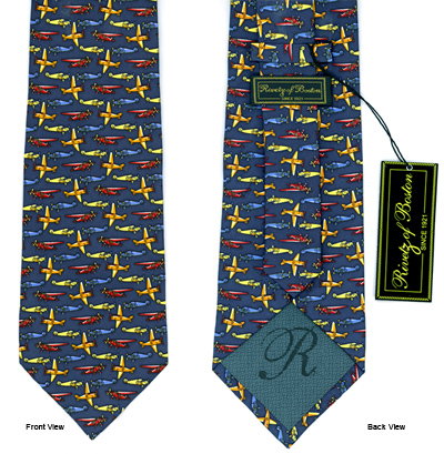 [RX1-14-02575] Neck Tie Airplane Navy