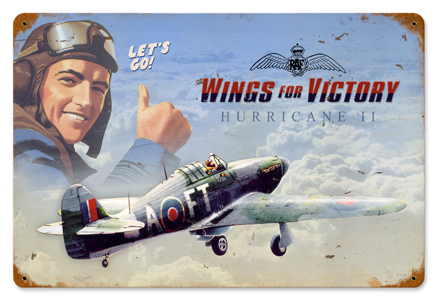[RX1-13-08241] Wings For Victory Metal License Plate 12X6