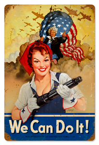 [RX1-13-08247] We Can Do It Metal Sign 12X18