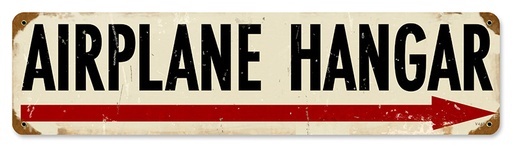 [RX1-13-08516] Airplane Hangar Metal Sign 20X5